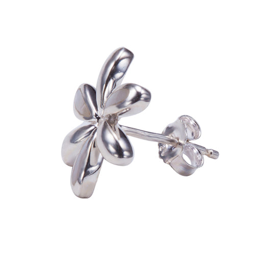 Plumeria Sterling Silver Post Earring Mother-of-pearl Inlay