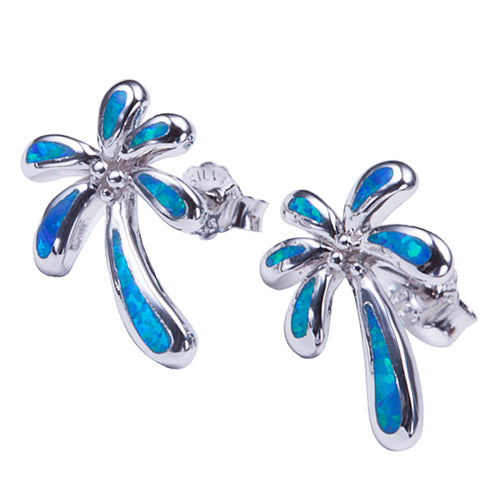 Opal Palm Tree Sterling Silver Stud Earring