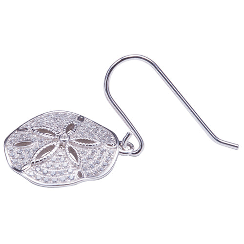 Sand Dollar Sterling Silver Hook Earring with See Through Star Fish