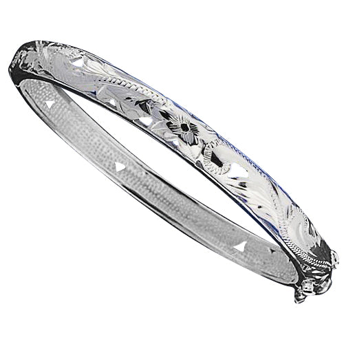 Hawaiian Jewelry Scroll See Through Oval Open Bangle 8mm