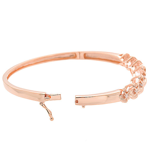 Hawaiian Jewelry 8-12mm 7 Plumeria Rhodium Bangle PG Coating