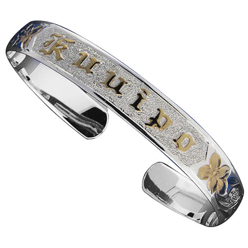 Hawaiian Jewelry Kuuipo Smooth Two Tone Cuff Bangle
