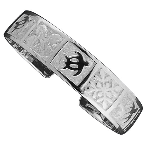 Hawaiian Jewelry Honu/Quilt One Tone Cuff Bangle