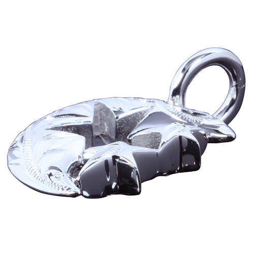 Sterling Silver Scroll Half Moon+2star Pendant