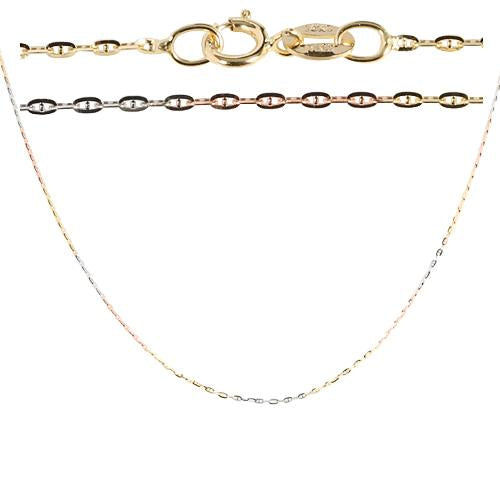 14K Gold Tri-color Link Chain