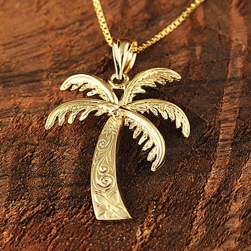 14K Yellow Gold Palm Tree Pendant (S/M) (Chain Sold Separately