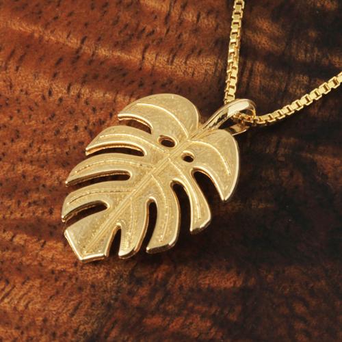 monstera leaf necklace 14K Yellow Gold Monstera Leaf Pendant (Chain Sold Separately)