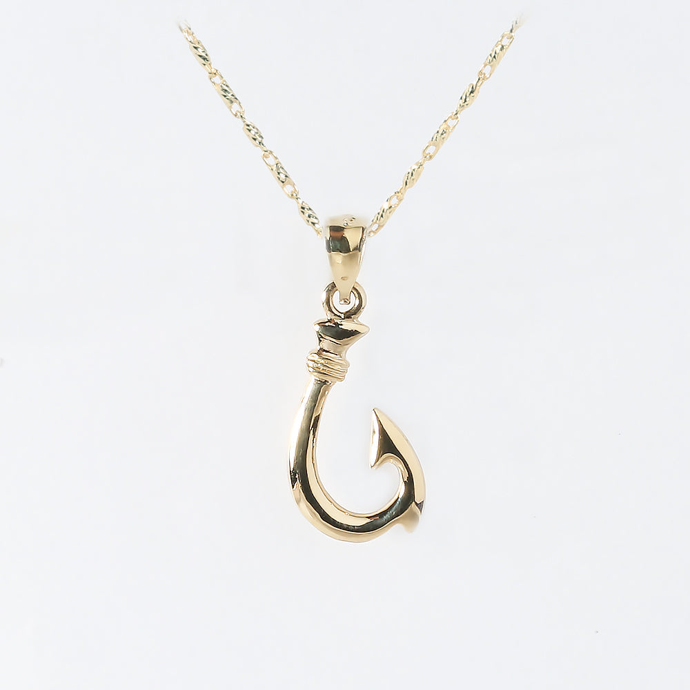 14K Solid Yellow Gold High Polish Fish Hook Pendant (Chain Sold Separately) 14K Solid Yellow Gold High Polish Fish Hook Pendant (Chain Sold Separately)