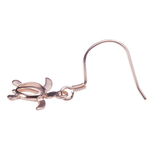 Sterling Silver Rose Gold Plated Tinny Honu Hook Earring