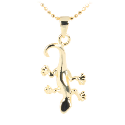 Sterling Silver Yellow Gold Plated Gecko Pendant