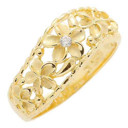 flower ring silver plumeria ring