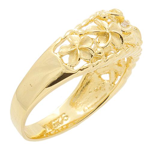 flower ring silver plumeria ring