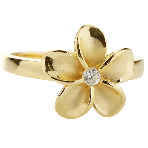 flower ring silver plumeria ring