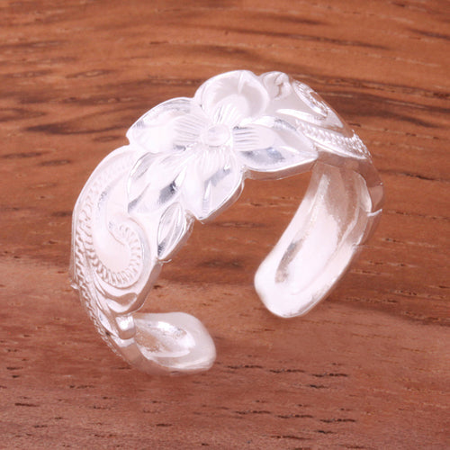 8mm Hawaiian Scroll Cut Out Edge Toe Ring