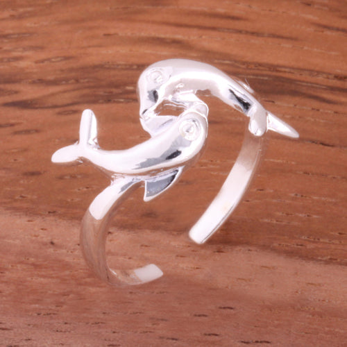 Hawaiian Double Dolphin Toe Ring