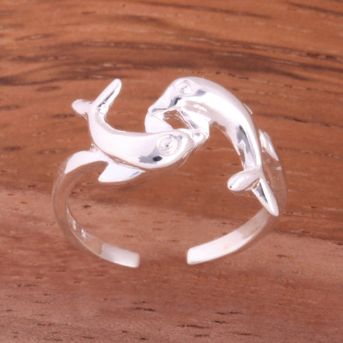Hawaiian Double Dolphin Toe Ring