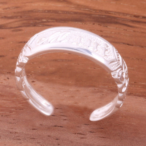 Hawaiian Scroll MAUI Smooth Edge Toe Ring