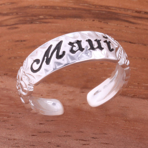 Hawaiian Scroll MAUI Smooth Edge Toe Ring