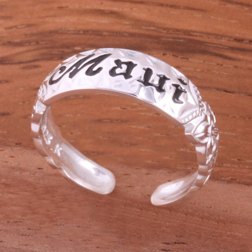 Hawaiian Scroll MAUI Smooth Edge Toe Ring