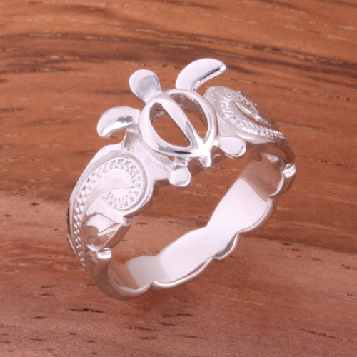 Hawaiian Scroll Honu Cut Out Edge Toe Ring