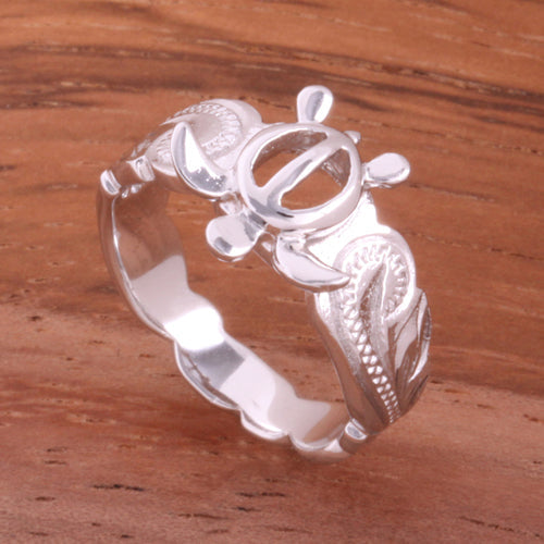 Hawaiian Scroll Honu Cut Out Edge Toe Ring