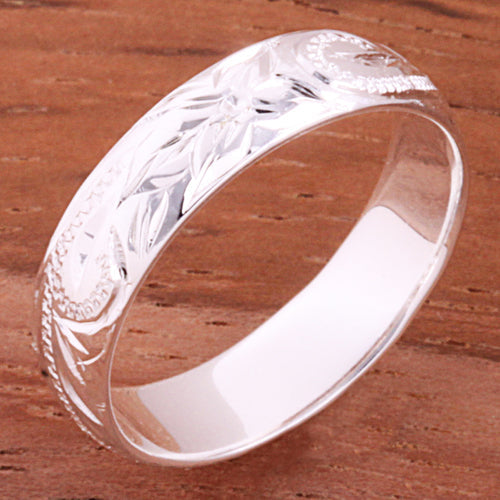 4mm Hawaiian Scroll Smooth Edge Toe Ring