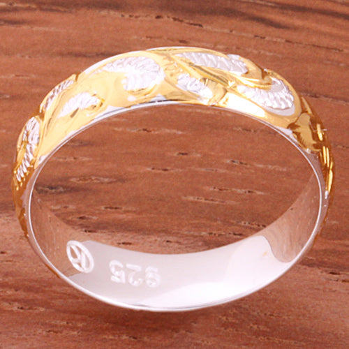 4mm Hawaiian Queen Scroll Two Tone Yellow Gold Plated Smooth Edge Toe Ring