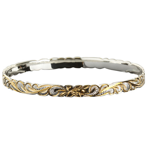 Sterling Silver Hawaiian Heirloom Baby Bangle Makani Hawaii