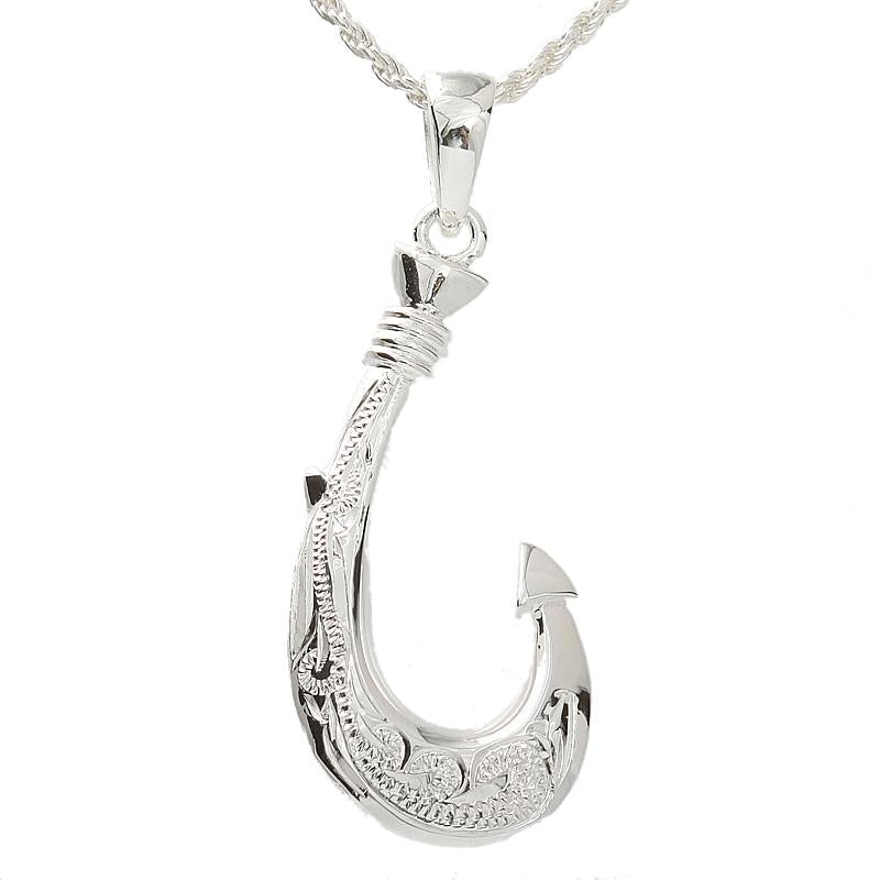 Silver fish hook pendant – Pa-pajewellery