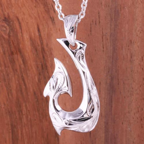 5814 Sterling Silver Small Fishing Hook Pendant