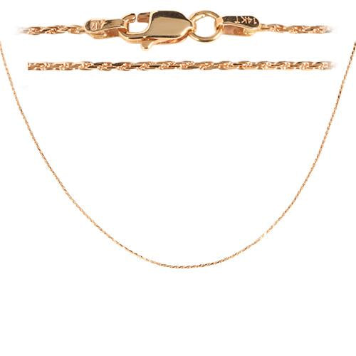 Honolulu Jewelry Company 14K Solid Rose Gold Rope Chain Necklace