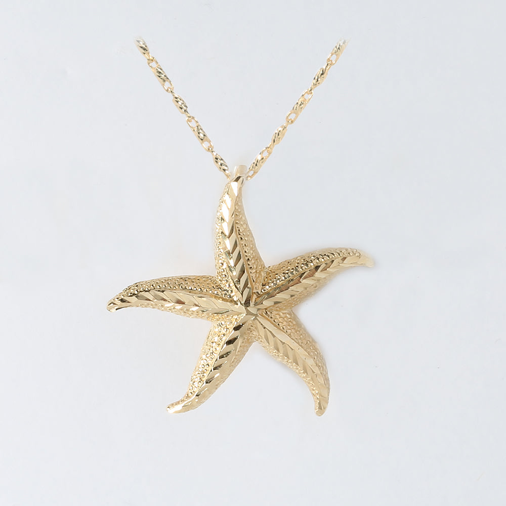14K White Natural Diamond Starfish Pendant | Christopher's Fine Jewelry