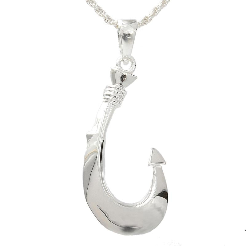 Large Fish Hook Pendant - Nautical Jewelry Originals